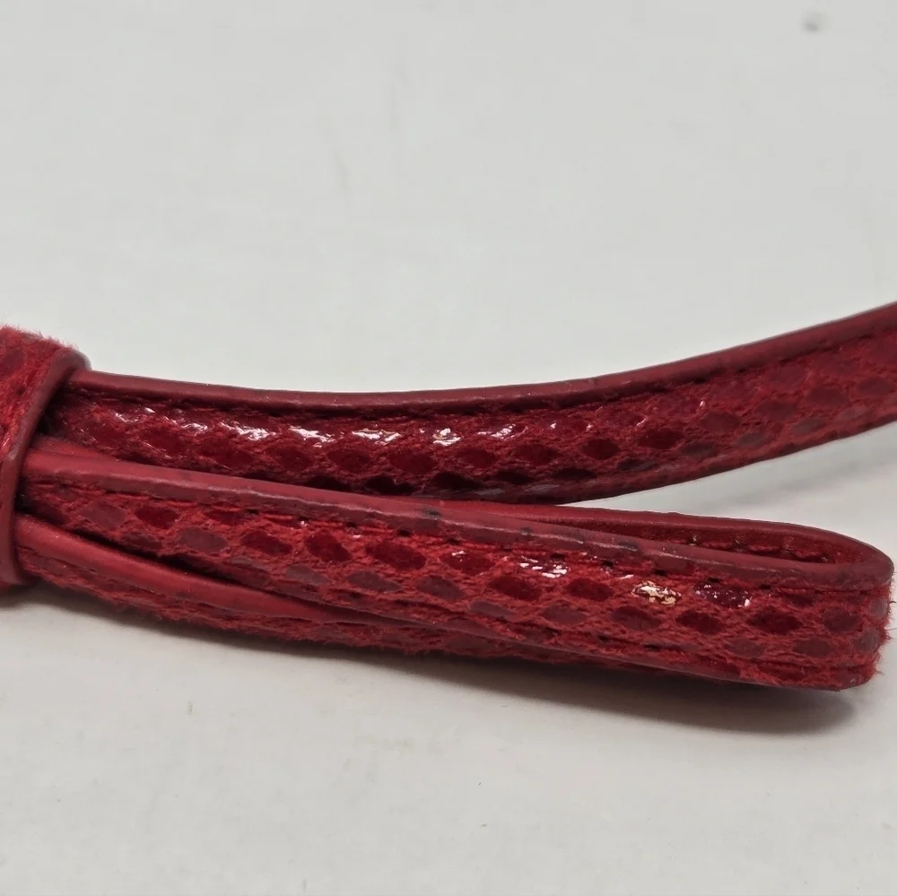 WHITE HOUSE BLACK MARKET WHBM RED FAUX SNAKESKIN BOW BELT WOMEN SMALL STRUCTURED